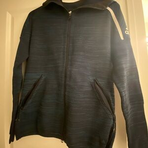 Adidas Black and Dark Blue Jacket